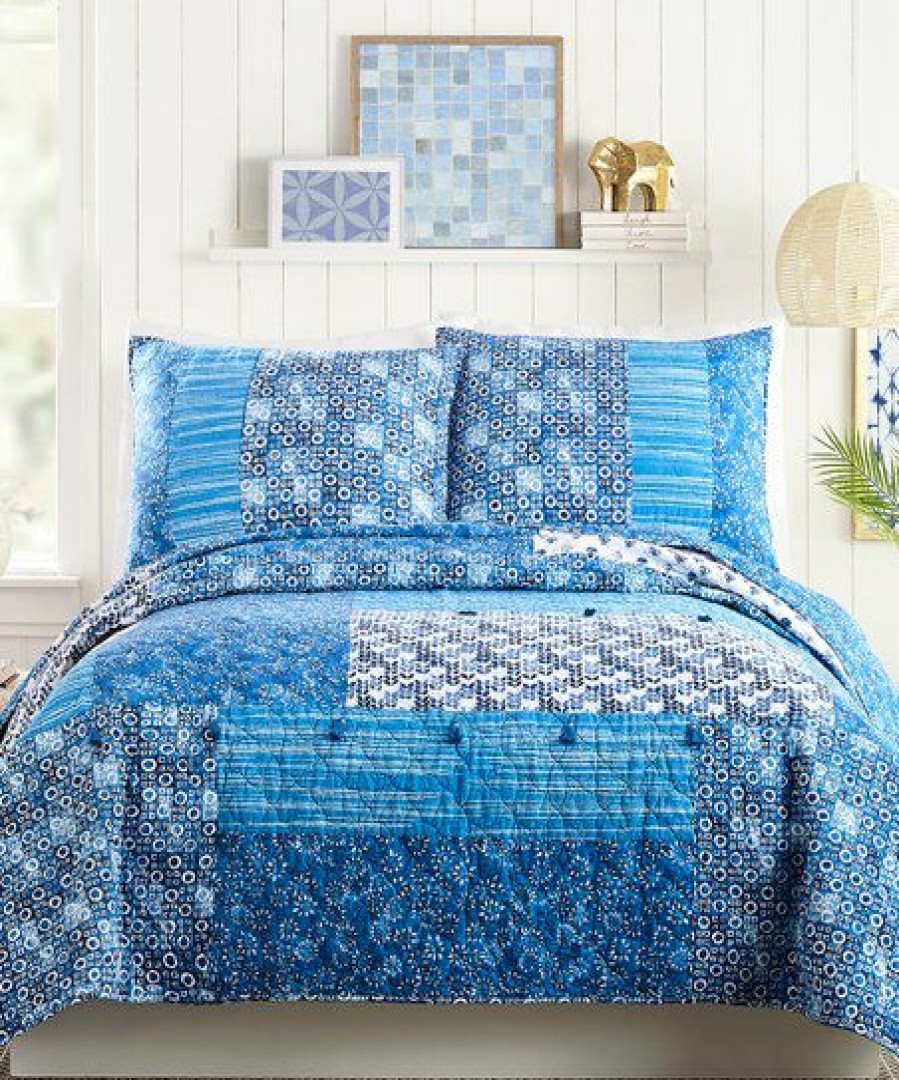 Home & Garden * | Budget Jessica Simpson Blue Azra Quilt For Home & Garden