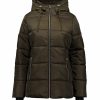 Women * | Deals Jessica Simpson Fig Leaf Hooded Faux Fur Puffer Coat Women & Plus