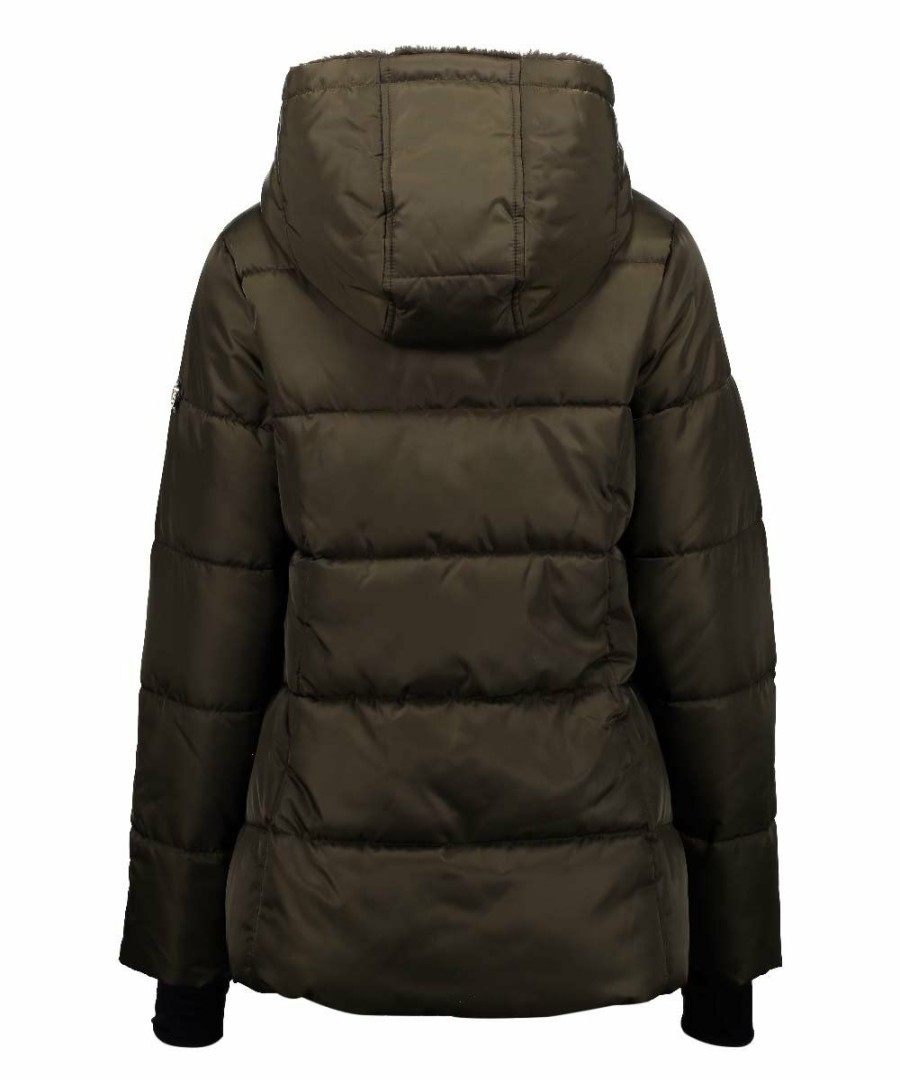 Women * | Deals Jessica Simpson Fig Leaf Hooded Faux Fur Puffer Coat Women & Plus