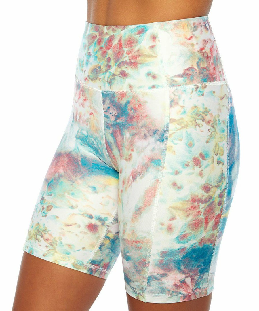 Women * | Best Reviews Of Jessica Simpson Ice Green Tidal Wave Tie-Dye 7" Bike Shorts Women