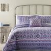 Home & Garden * | Flash Sale Jessica Simpson Purple Mosaic Border Cotton Quilt For Home & Garden