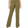 Women * | Coupon Jessica Simpson Loden Green Nara Linen-Blend Straight-Leg Pants Women