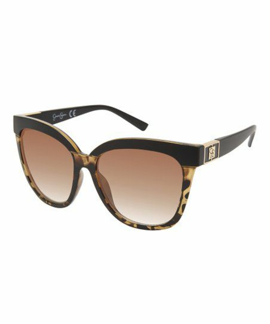 Women * | Wholesale Jessica Simpson Black Tortoise & Amber Fade Cat-Eye Sunglasses For Women