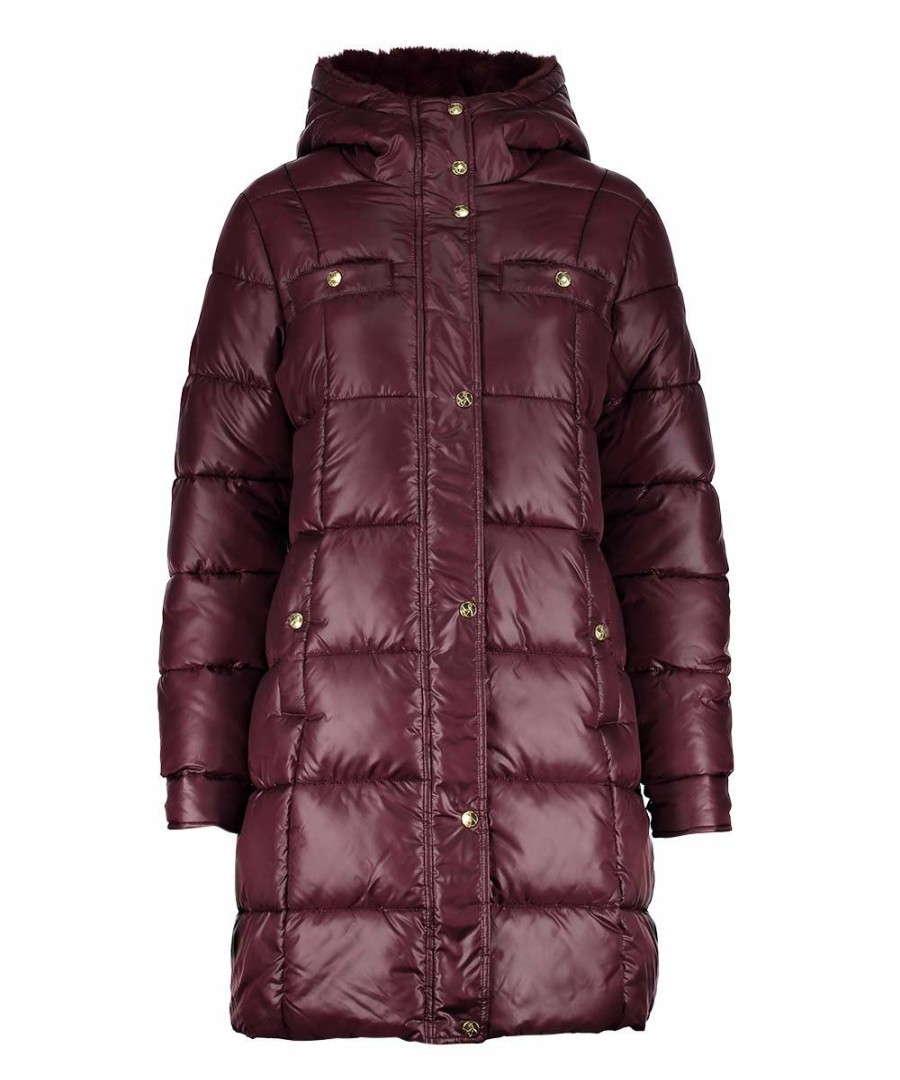 Women * | Discount Jessica Simpson Merlot Hooded Puffer Parka Women & Plus