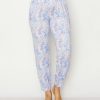 Women * | New Jessica Simpson Blue Geometric Tie-Dye Cuffed Pajama Pants Women