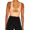 Women * | Coupon Jessica Simpson Peach Nectar Granite Abstract Vivi Longline Bra For Women