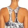 Women * | Cheapest Jessica Simpson Black & White Tie-Dye Mackenzie Sport Bra For Women