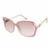 Women * | Cheap Jessica Simpson Rose Crystal & Pink Oversize Sunglasses For Women