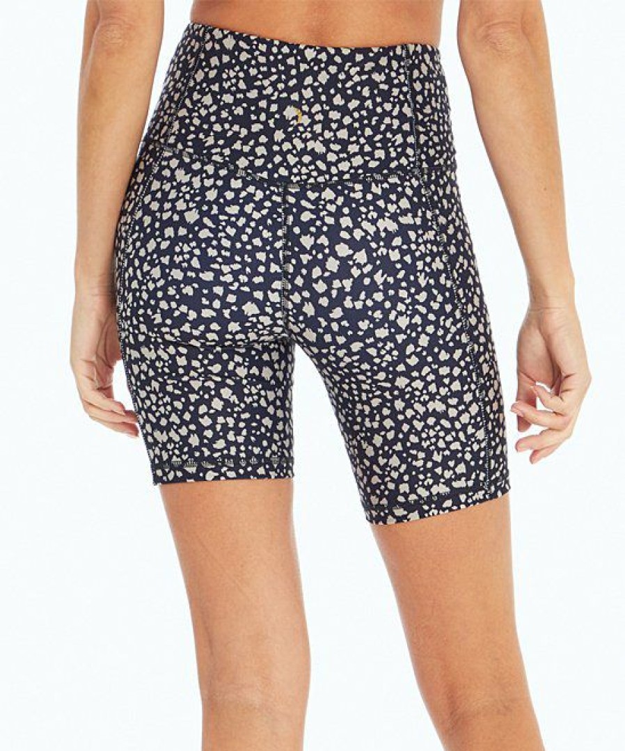 Women * | Flash Sale Jessica Simpson Black Animal-Print Tummy-Control 7" Bike Shorts Women