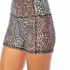 Women * | Promo Jessica Simpson Black & Red Leopard Ombre 3" Tummy-Control Hottie Shorts Women