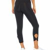 Women * | Coupon Jessica Simpson Black Cutout Aiden 22" Capri Leggings Plus For Women