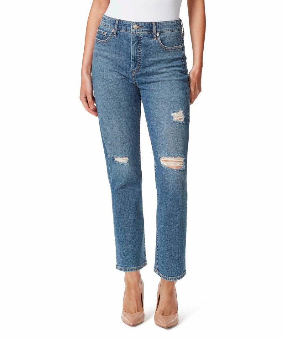 Women * | Deals Jessica Simpson Blue Distressed Spotlight High-Rise Jeans Women