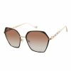 Women * | Brand New Jessica Simpson Goldtone & Black Oversize Sunglasses For Women