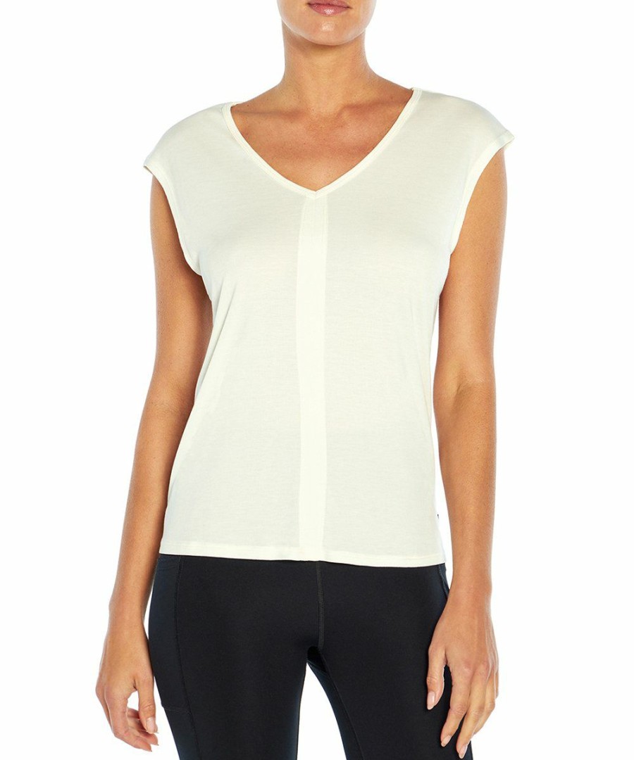 Women * | Top 10 Jessica Simpson Egret Tie-Accent Hattie V-Neck Cap-Sleeve Tee Women