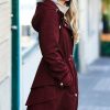 Women * | Outlet Jessica Simpson Merlot Hooded Ruffle-Back A-Line Anorak Women & Plus