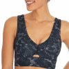 Women * | Outlet Jessica Simpson Black Snake-Print Keyhole Mikie Sports Bra For Women