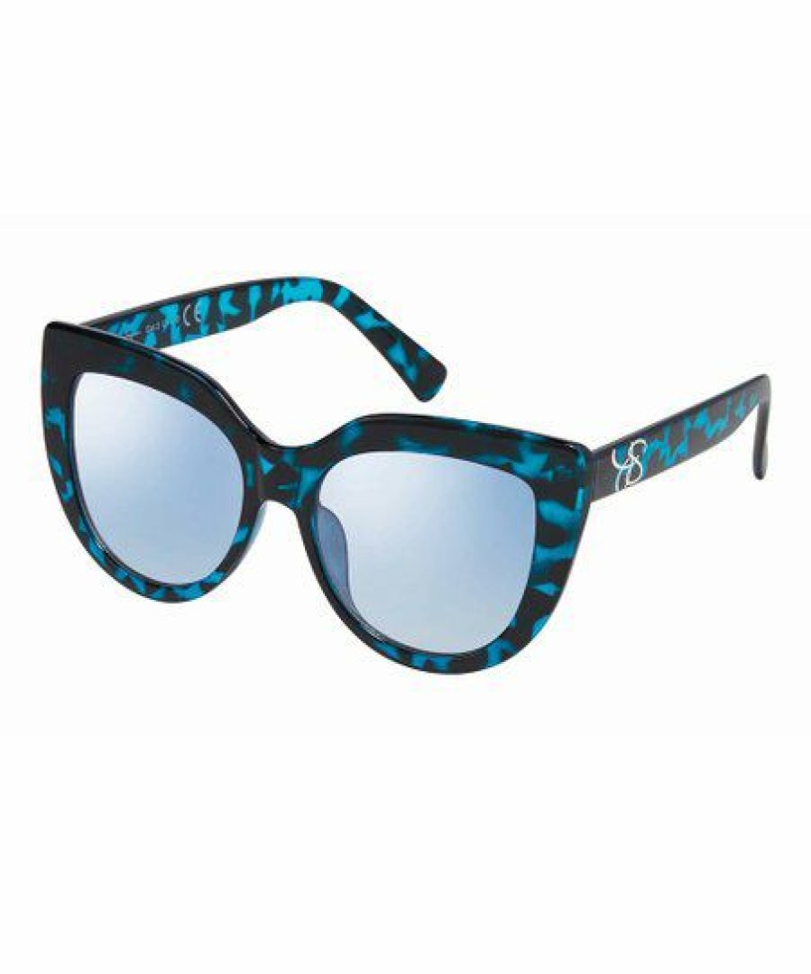 Women * | Buy Jessica Simpson Blue Tortoise & Blue Fade Cat-Eye Sunglasses For Women