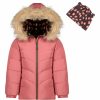 Women * | Wholesale Jessica Simpson Rose Heavyweight Hooded Puffer Coat & Gray Animal-Ear Beanie Girls For Kids