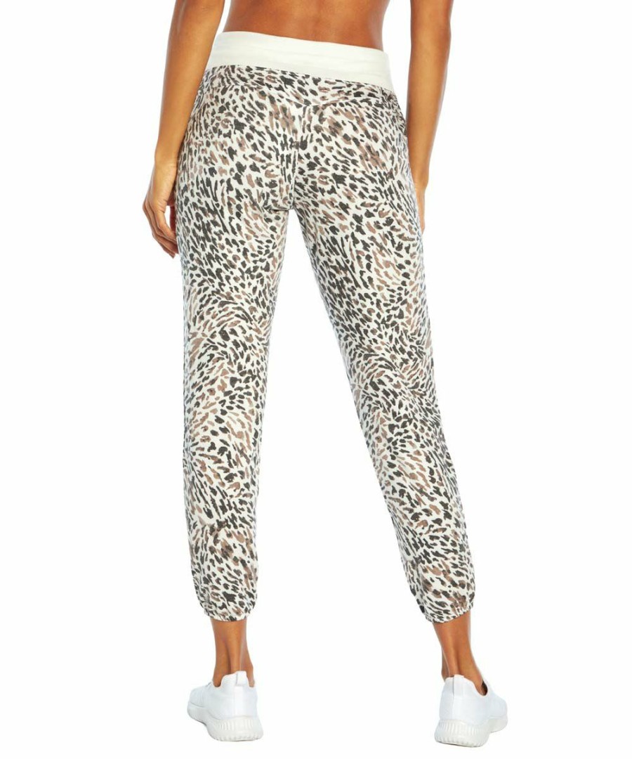 Women * | Buy Jessica Simpson White Animal-Print Felicity 27" Drawstring Joggers Women