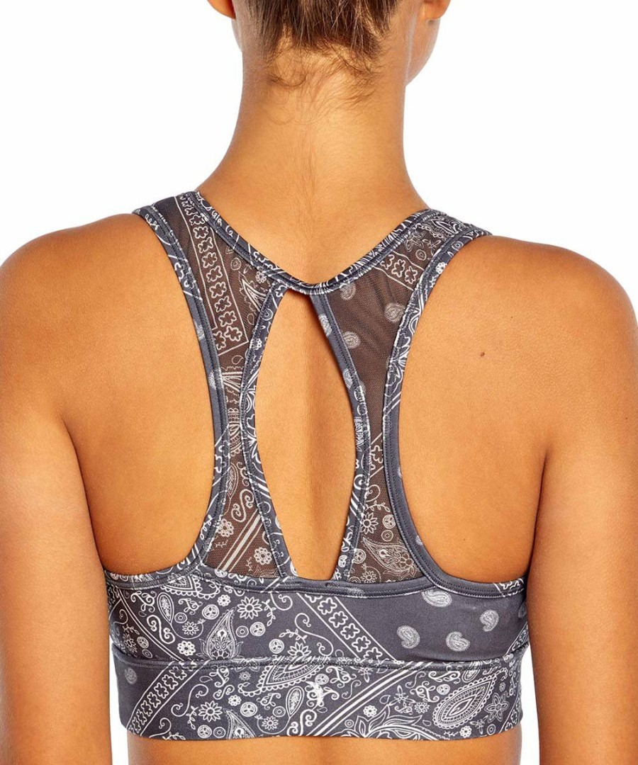 Women * | Coupon Jessica Simpson Periscope & White Bandana Mackenzie Sports Bra For Women