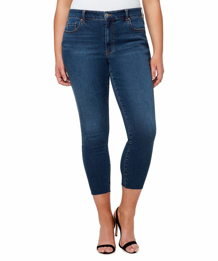 Women * | Brand New Jessica Simpson Dark Wash Adored Skinny Crop Jeans Women