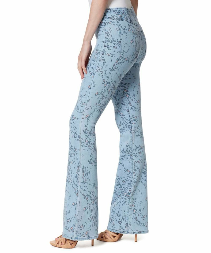 Women * | New Jessica Simpson Whirling Cheetah Pull-On Flare Jeans Women