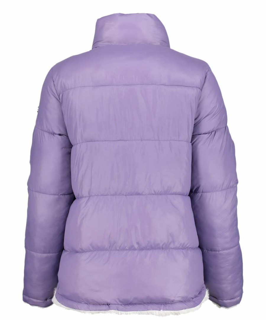 Women * | Top 10 Jessica Simpson Lavender Sherpa Reversible Puffer Coat Women