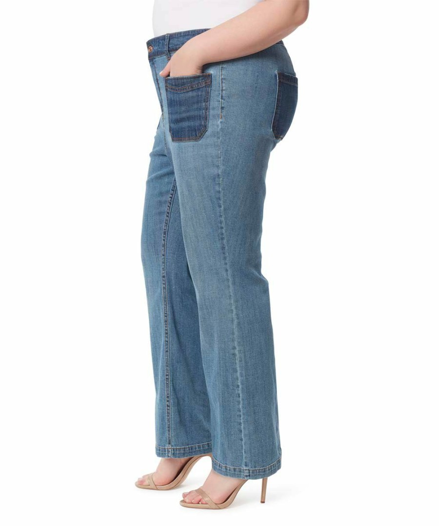 Women * | New Jessica Simpson Blue Overcast Wide-Leg Jeans Plus For Women