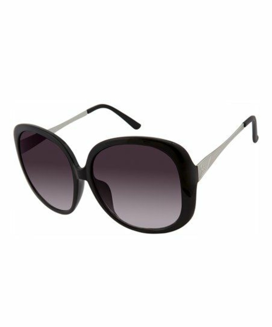 Women * | Cheapest Jessica Simpson Black & Gray Fade Oversize Sunglasses For Women