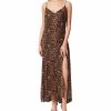 Women * | Buy Jessica Simpson Black & Brown Leopard Tennyson V-Neck Sleeveless Maxi Dress Women