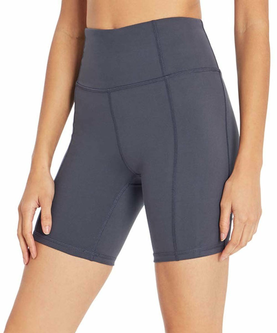 Women * | Best Deal Jessica Simpson 7" Blue Pocket Tummy-Control Bermuda Bike Shorts Women