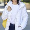 Women * | Wholesale Jessica Simpson White Hooded Puffer Coat Women