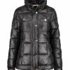 Women * | Wholesale Jessica Simpson Black Quilted Mock Neck Puffer Coat Women