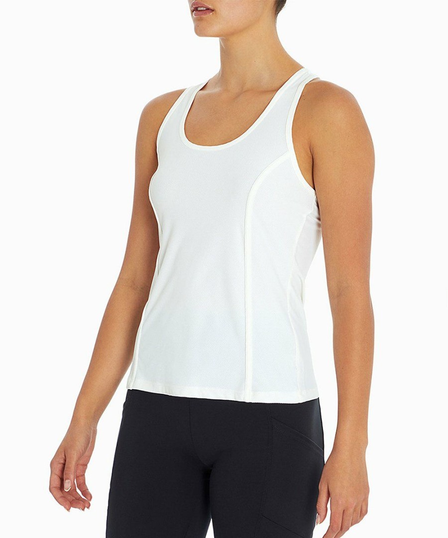 Women * | Buy Jessica Simpson White Urban Racerback Tank Women