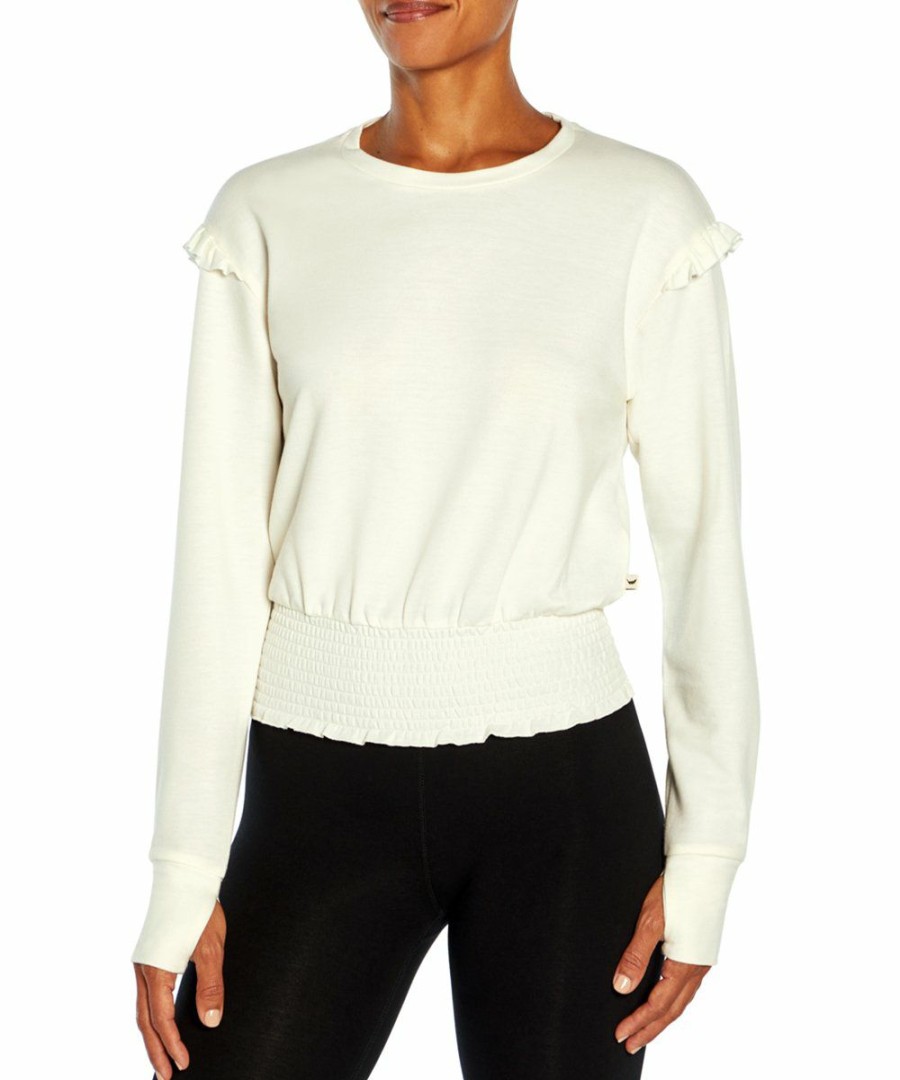 Women * | Flash Sale Jessica Simpson Egret Eloise Ruffle Crewneck Top Women