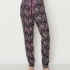 Women * | Cheapest Jessica Simpson Black & Purple Abstract Leopard Pajama Pants Women