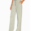 Women * | Budget Jessica Simpson Heather Gray Side-Panel Drawstring Jessie 30" Wide-Leg Pants Women