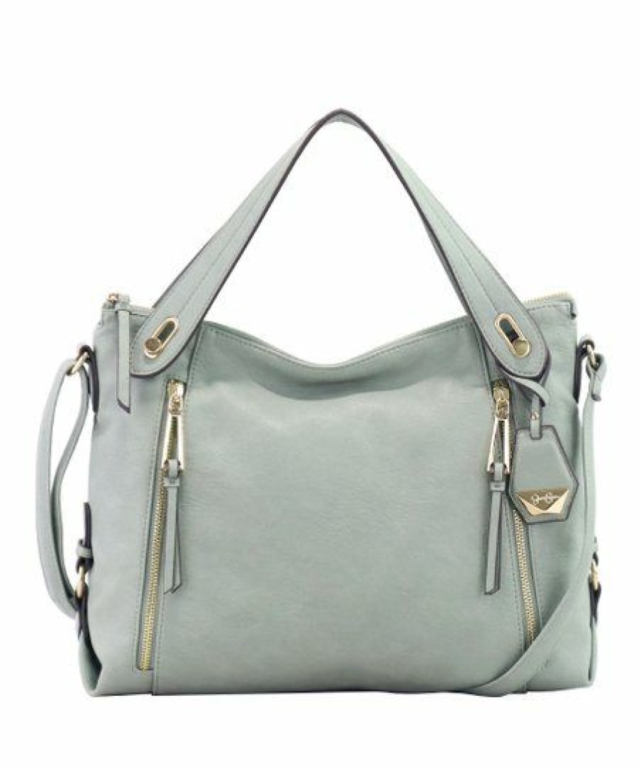 Women * | Budget Jessica Simpson Iceberg Green Zip-Accent Roxanne Satchel For Women