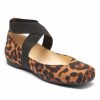 Women * | Flash Sale Jessica Simpson Brown & Black Leopard Moal Ankle-Wrap Flat Women