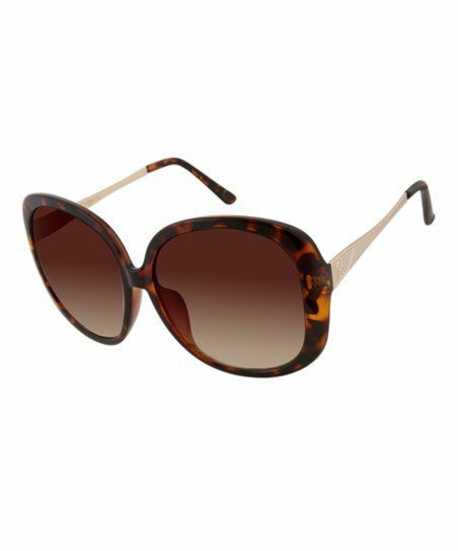 Women * | Brand New Jessica Simpson Tortoise & Amber Fade Oversize Sunglasses For Women