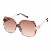 Women * | Discount Jessica Simpson Brown Fade & Goldtone Oversize Sunglasses For Women