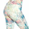 Women * | Flash Sale Jessica Simpson Ice Green & Pink Tie-Dye Aiden 22" Capri Leggings Plus For Womens Plus