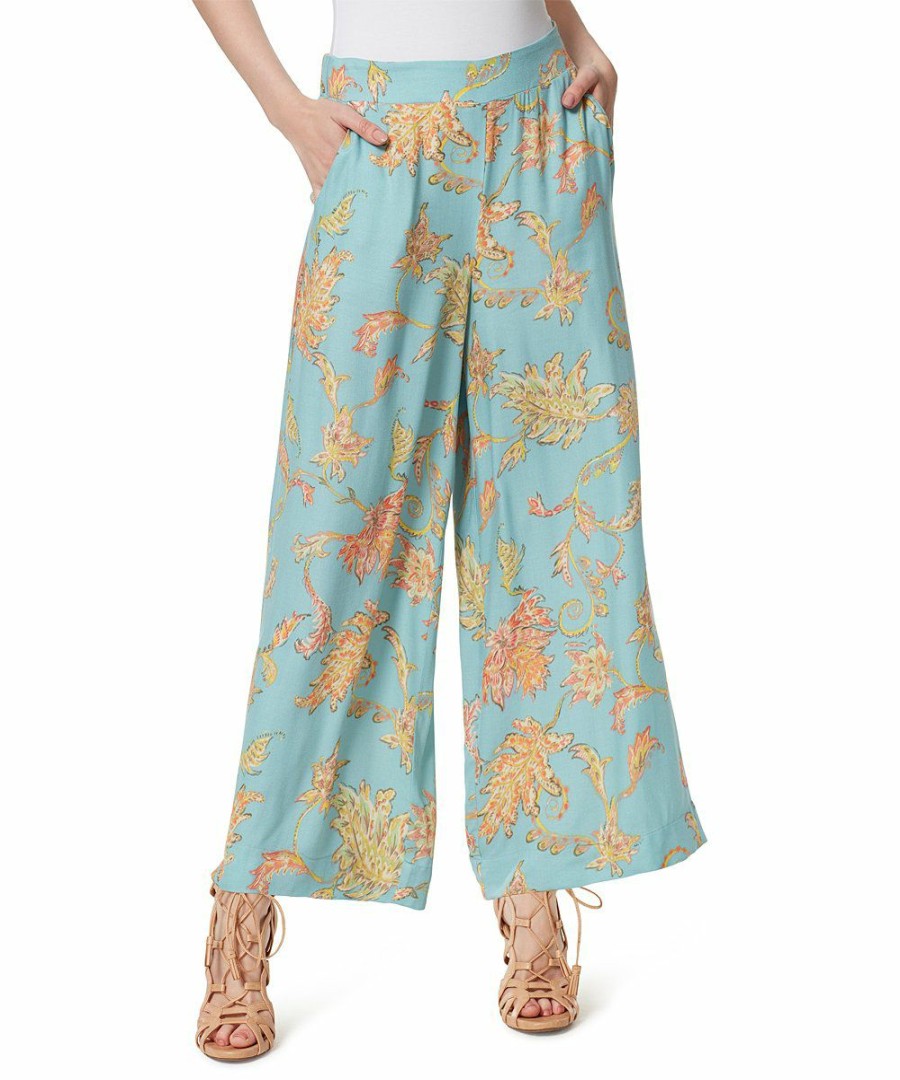 Women * | Hot Sale Jessica Simpson Paisley Grove Marine Blue Julie Palazzo Pants Women