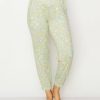 Women * | Brand New Jessica Simpson Light Jade Floral Cuffed Pajama Pants Women