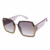 Women * | Hot Sale Jessica Simpson Purple Tortoise & Beige Square Sunglasses For Women