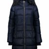 Women * | Outlet Jessica Simpson Dark Blue Faux Fur-Trim Long Puffer Coat Women & Plus