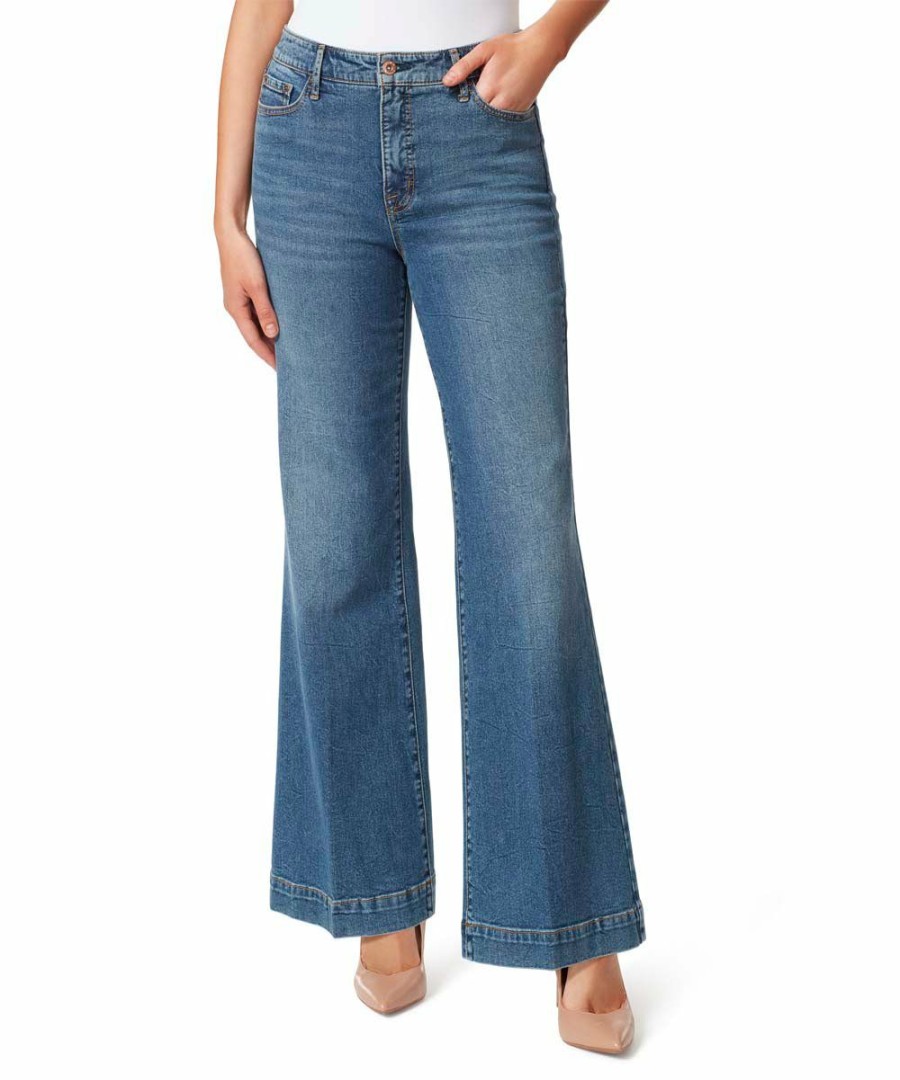 Women * | Coupon Jessica Simpson Blue True Love Trouser Wide-Leg Jeans Women