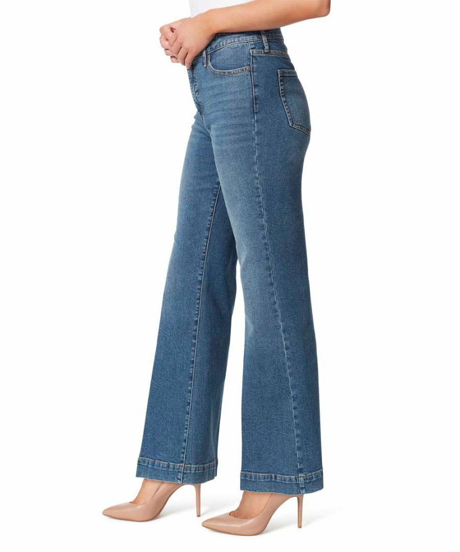 Women * | Coupon Jessica Simpson Blue True Love Trouser Wide-Leg Jeans Women