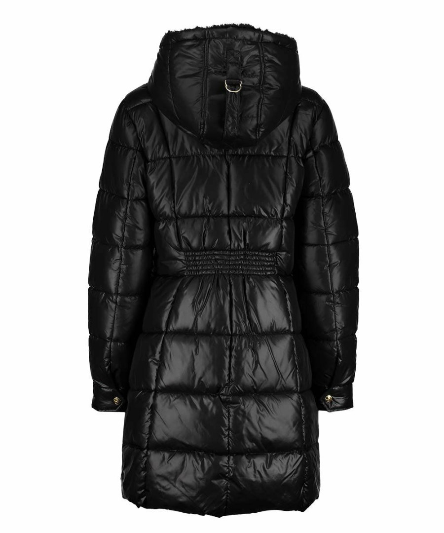 Women * | Cheap Jessica Simpson Black Hooded Puffer Parka Women & Plus