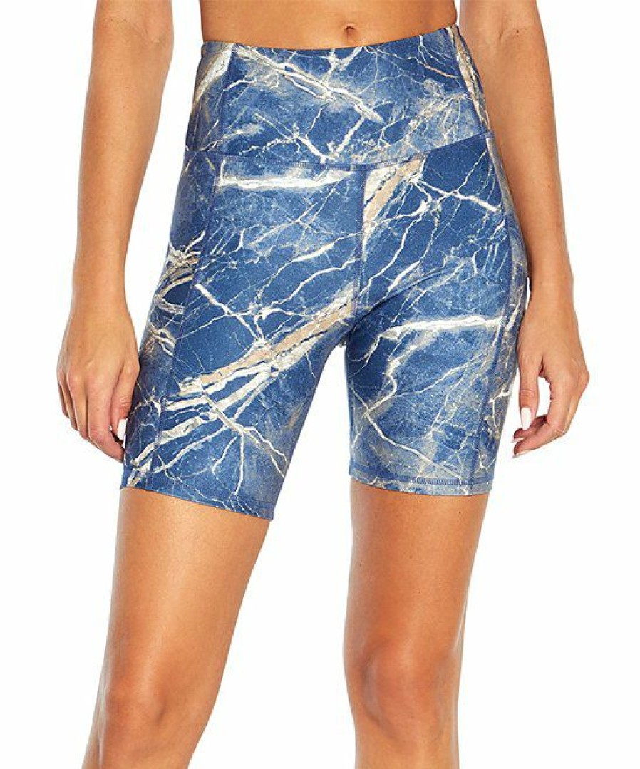 Women * | Cheapest Jessica Simpson Heather Blue Marble Dusk 7" Bermuda Bike Shorts Women